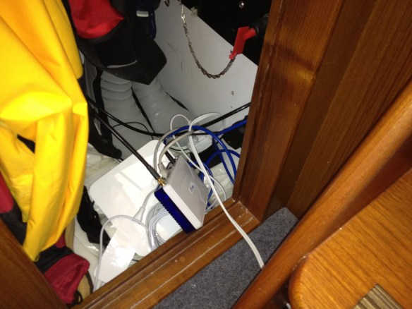 WiFi equipment in hanging locker