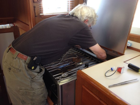 Jim replacing the propane sensor