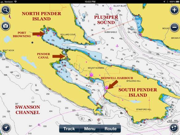 pender islands chart pender islands chart