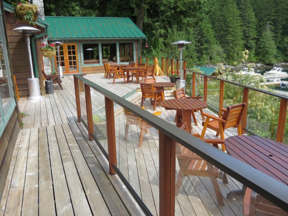 front deck at dent island lodge