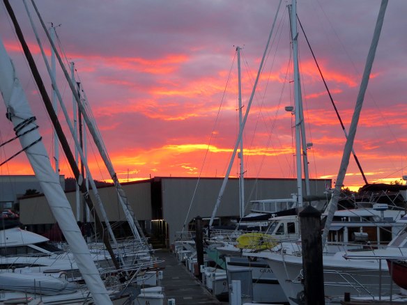 sunset at anacortes marina