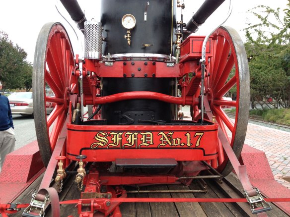 steam fire engine, rear