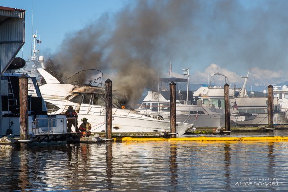 Flames On Anacortes Boat Fire