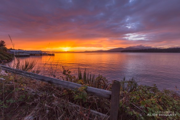 Guemes Channel At Sunset