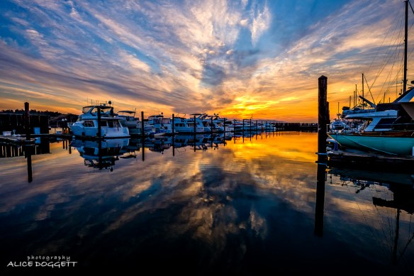 Dramatic Sunrise At Anacortes Marina